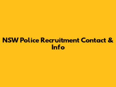 NSW Police Recruitment Contact & Info