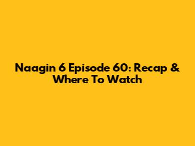 Naagin 6 Episode 60: Recap & Where To Watch