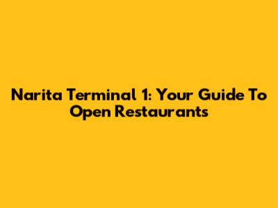 Narita Terminal 1: Your Guide To Open Restaurants