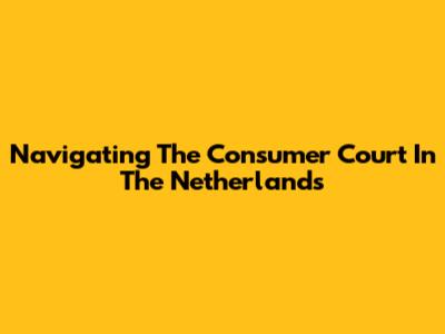 Navigating The Consumer Court In The Netherlands