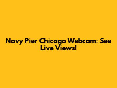 Navy Pier Chicago Webcam: See Live Views!