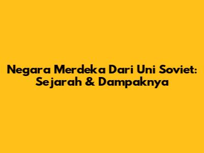 Negara Merdeka Dari Uni Soviet: Sejarah & Dampaknya