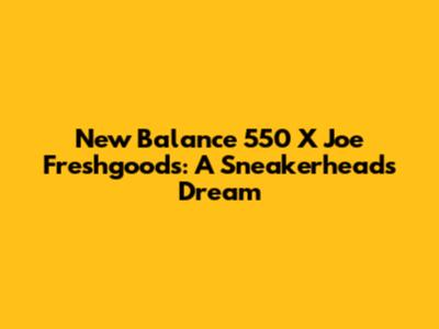 New Balance 550 X Joe Freshgoods: A Sneakerhead's Dream