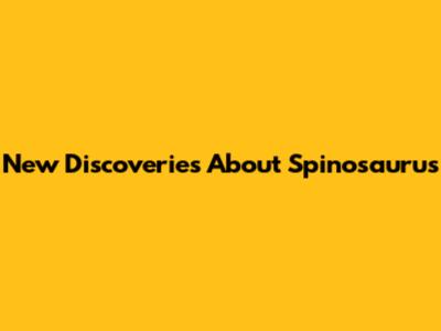 New Discoveries About Spinosaurus