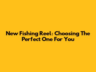 New Fishing Reel: Choosing The Perfect One For You