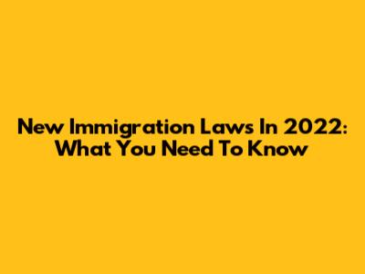 New Immigration Laws In 2022: What You Need To Know