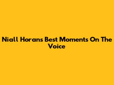 Niall Horan's Best Moments On The Voice