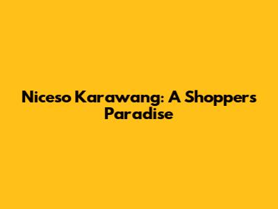 Niceso Karawang: A Shopper's Paradise