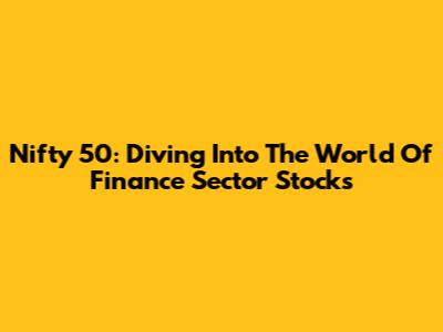 Nifty 50: Diving Into The World Of Finance Sector Stocks