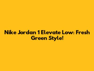 Nike Jordan 1 Elevate Low: Fresh Green Style!