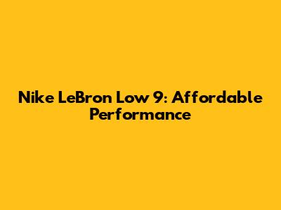 Nike LeBron Low 9: Affordable Performance