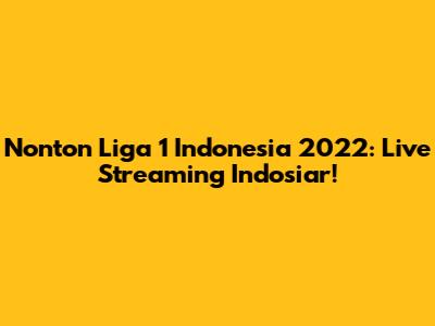 Nonton Liga 1 Indonesia 2022: Live Streaming Indosiar!
