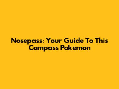 Nosepass: Your Guide To This Compass Pokemon