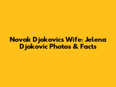 Novak Djokovic's Wife: Jelena Djokovic Photos & Facts