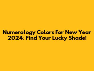 Numerology Colors For New Year 2024: Find Your Lucky Shade!