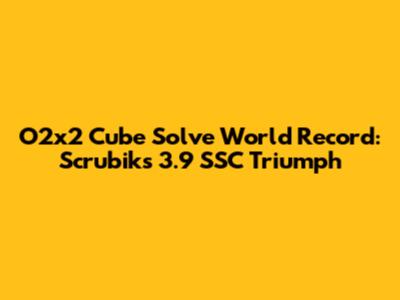 O2x2 Cube Solve World Record: Scrubik's 3.9 SSC Triumph