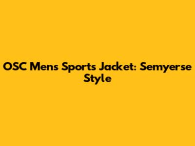 OSC Men's Sports Jacket: Semyerse Style