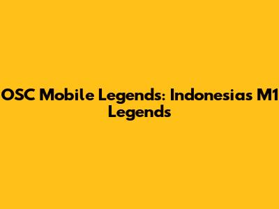OSC Mobile Legends: Indonesia's M1 Legends