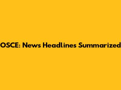 OSCE: News Headlines Summarized