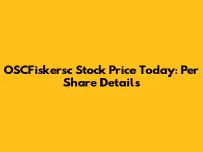 OSCFiskersc Stock Price Today: Per Share Details
