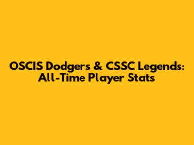 OSCIS Dodgers & CSSC Legends: All-Time Player Stats