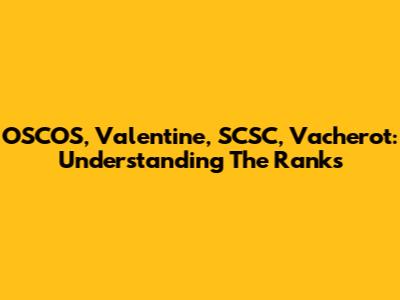 OSCOS, Valentine, SCSC, Vacherot: Understanding The Ranks