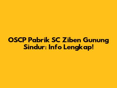 OSCP Pabrik SC Ziben Gunung Sindur: Info Lengkap!