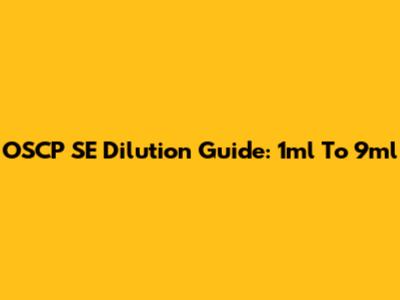 OSCP SE Dilution Guide: 1ml To 9ml