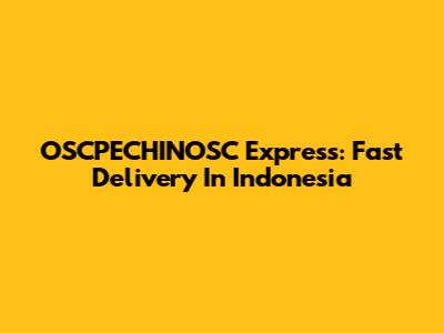OSCPECHINOSC Express: Fast Delivery In Indonesia