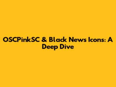 OSCPinkSC & Black News Icons: A Deep Dive