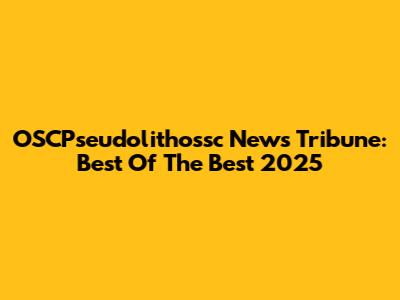 OSCPseudolithossc News Tribune: Best Of The Best 2025