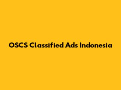 OSCS Classified Ads Indonesia