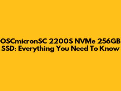 OSCmicronSC 2200S NVMe 256GB SSD: Everything You Need To Know