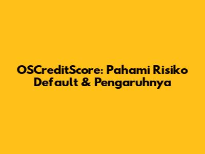 OSCreditScore: Pahami Risiko Default & Pengaruhnya