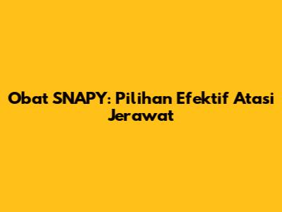 Obat SNAPY: Pilihan Efektif Atasi Jerawat