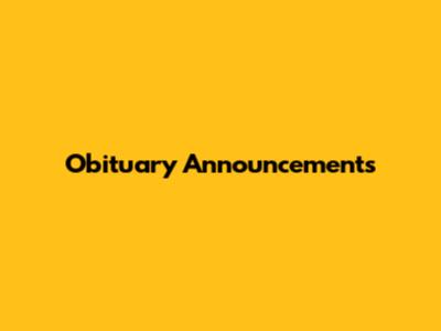 Obituary Announcements