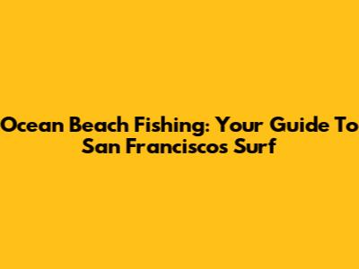 Ocean Beach Fishing: Your Guide To San Francisco's Surf