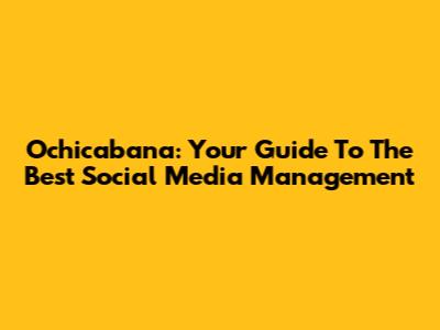 Ochicabana: Your Guide To The Best Social Media Management
