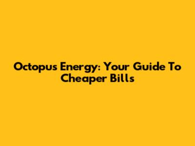 Octopus Energy: Your Guide To Cheaper Bills