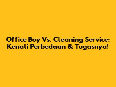 Office Boy Vs. Cleaning Service: Kenali Perbedaan & Tugasnya!