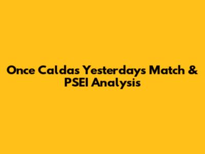 Once Caldas' Yesterday's Match & PSEI Analysis