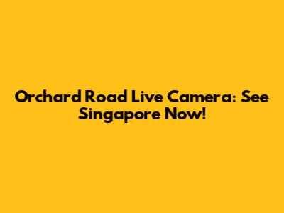 Orchard Road Live Camera: See Singapore Now!
