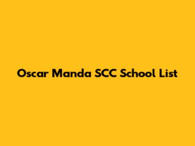 Oscar Manda SCC School List