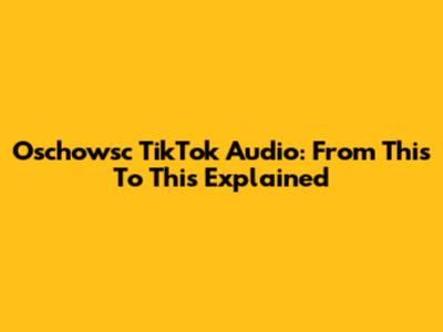 Oschowsc TikTok Audio: From This To This Explained