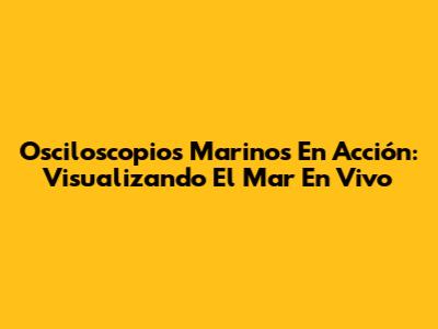 Osciloscopios Marinos En Acción: Visualizando El Mar En Vivo