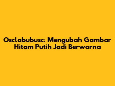 Osclabubusc: Mengubah Gambar Hitam Putih Jadi Berwarna