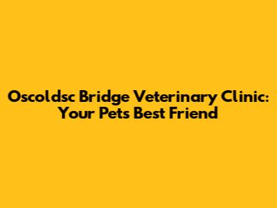 Oscoldsc Bridge Veterinary Clinic: Your Pet's Best Friend