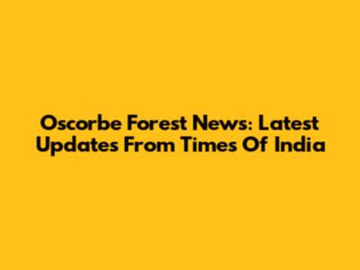 Oscorbe Forest News: Latest Updates From Times Of India