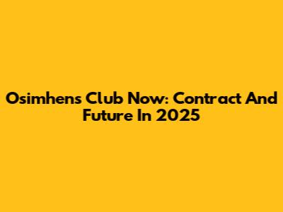 Osimhen's Club Now: Contract And Future In 2025