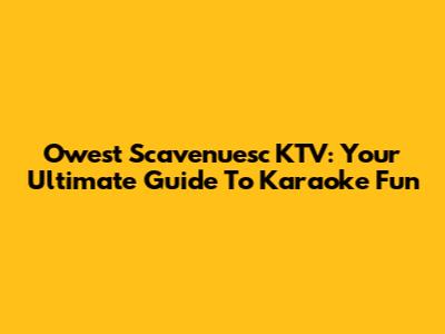 Owest Scavenuesc KTV: Your Ultimate Guide To Karaoke Fun